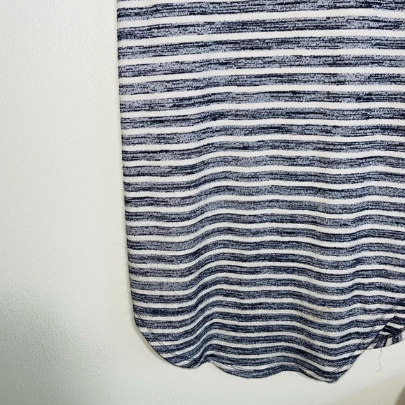GAP Navy Blue & White Striped Brushed Round Hem Shirt Midi Dress Xsmall Women’s - Picture 4 of 10